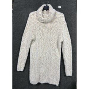 Lulus Cowl Neck Sweater Dress Womens Size S Pink Knee Length Long Sleeves